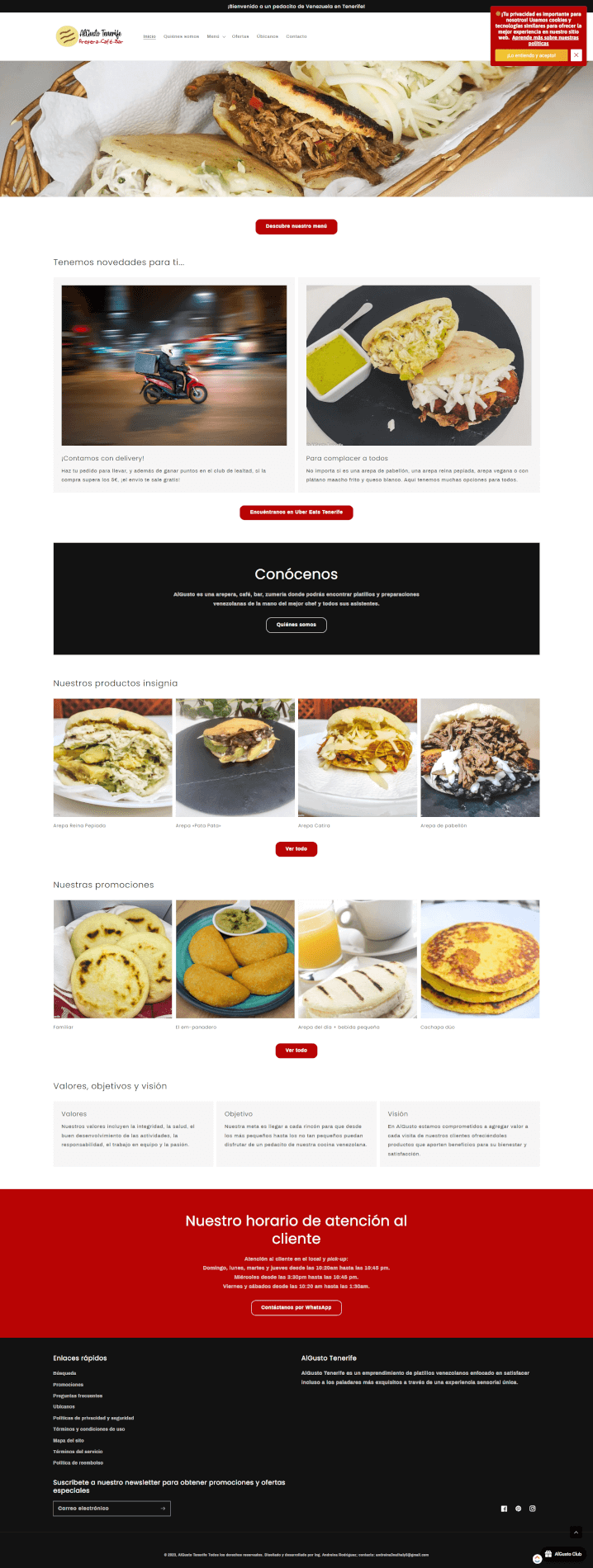 Homepage of AlGusto Tenerife